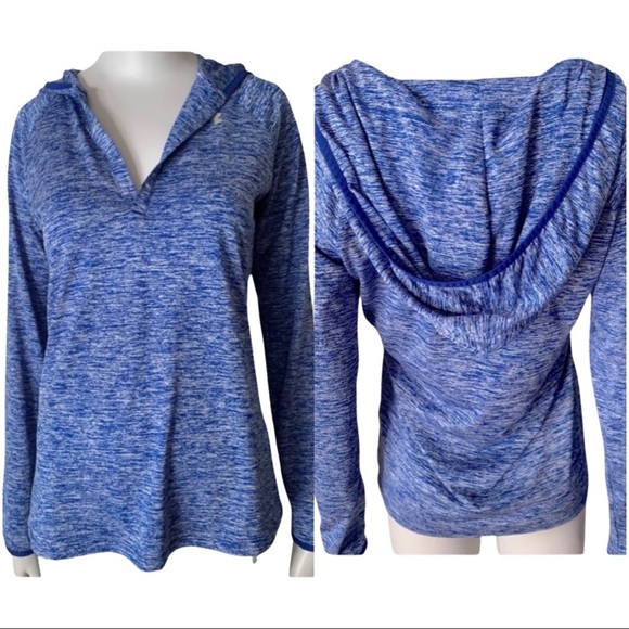 UNDER ARMOUR Loose Fit Athletic Hoodie Lightweight Blue Heathered Size XS - Picture 15 of 15